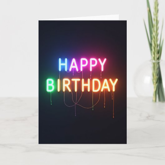 ルミナスネオンの輝き 誕生日カード カード (正面)
