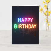 ルミナスネオンの輝き 誕生日カード カード (黄色い花)