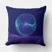 ルミナスブルーパープルドリーム抽象芸術フラクタルアート クッション (正面)
