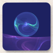 ルミナスブルーパープルドリーム抽象芸術フラクタルアート コースター (正面)