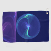 ルミナスブルーパープルドリーム抽象芸術フラクタルアート ゴルフタオル (横)