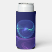 ルミナスブルーパープルドリーム抽象芸術フラクタルアート スリム缶クーラー (Seltzer裏面)