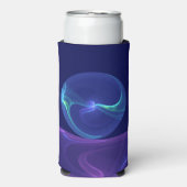 ルミナスブルーパープルドリーム抽象芸術フラクタルアート スリム缶クーラー (Seltzer正面)