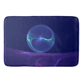 ルミナスブルーパープルドリーム抽象芸術フラクタルアート バスマット