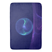 ルミナスブルーパープルドリーム抽象芸術フラクタルアート バスマット (正面縦)