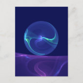 ルミナスブルーパープルドリーム抽象芸術フラクタルアート ポストカード (正面)