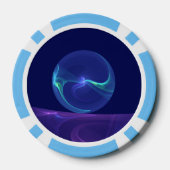 ルミナスブルーパープルドリーム抽象芸術フラクタルアート ポーカーチップ (裏面)