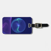 ルミナスブルーパープルドリーム抽象芸術フラクタルアート ラゲッジタグ (正面横)