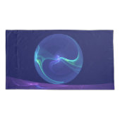 ルミナスブルーパープルドリーム抽象芸術フラクタルアート 枕カバー (裏面)