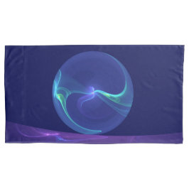 ルミナスブルーパープルドリーム抽象芸術フラクタルアート 枕カバー