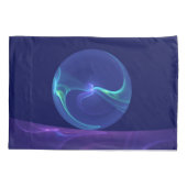 ルミナスブルーパープルドリーム抽象芸術フラクタルアート 枕カバー (裏面)