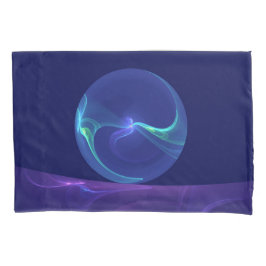 ルミナスブルーパープルドリーム抽象芸術フラクタルアート 枕カバー