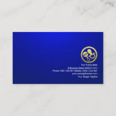 ルミナスブルーフローティングハートズスターズベイビーシッティング 名刺 (裏面)