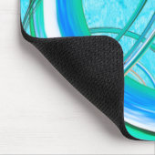 ルミナスブルー渦巻形の抽象芸術フラクタル模様 マウスパッド (コーナー)