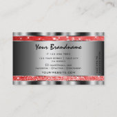 ルミナリールビーレッドグリッタースターズシルバーデコレーション 名刺 (裏面)