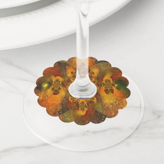 「ルミナリ」(秋の結婚式)ワイングラスラベル ワイングラスタグ (クローズアップ)