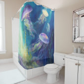 "ルミネセントドリフト：クラゲバレエ" シャワーカーテン (インサイチュ)