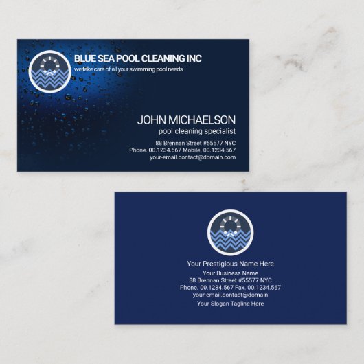 ルミネッスタイリッシュセント水滴プール 名刺 (正面/裏面)