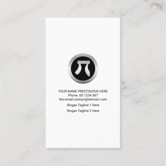 ルミネッセンスブルーの数学番号数学教師 名刺 (裏面)