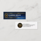 ルミネッセンス水が金ゴールドライン配管をドロップ スキニー名刺 (正面/裏面)