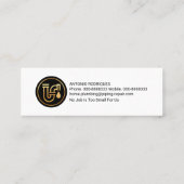 ルミネッセンス水が金ゴールドライン配管をドロップ スキニー名刺 (裏面)