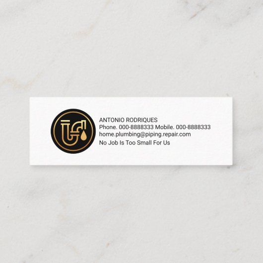 ルミネッセンス水が金ゴールドライン配管をドロップ スキニー名刺 (裏面)