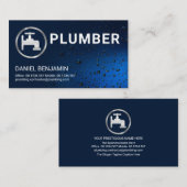 ルミネッセントブルー洪水水水水滴の配管 名刺 (正面/裏面)