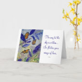 ルミラブ引用文バタフライウォーターカラーアートカード カード (黄色い花)