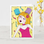 ルミ引用文パーティーガールお祝い「ライブ·ア·リトル」 カード (黄色い花)