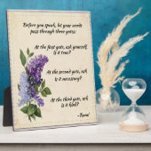 ルミ感動的引用文ラベンダーフローラ標識 フォトプラーク (側面)