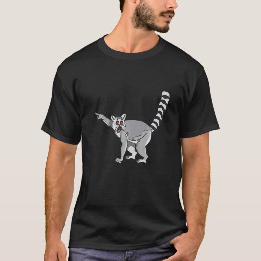 ルムールリングや輪尾可愛い霊長類 Tシャツ (正面)
