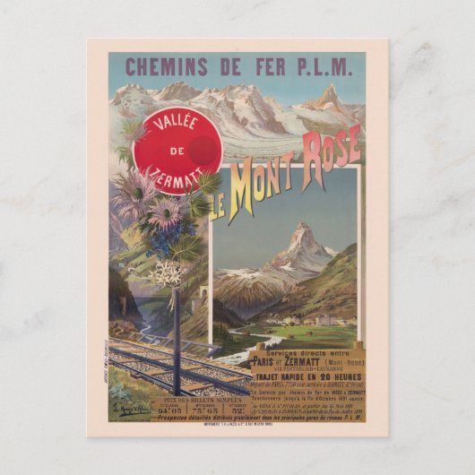 ルモンバラスイスヴィンテージポスター1891 ポストカード (正面)
