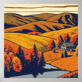 ルラルパノラマインウォームパステルカラーズカントリースタイル ポスター (正面)