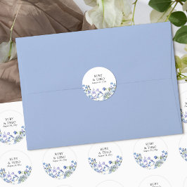 ルリカラス+結婚式+花嫁と花婿の名前 ラウンドシール