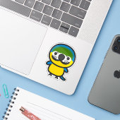 ルリコンゴウインコ シール (ノートパソコンとiPhone)