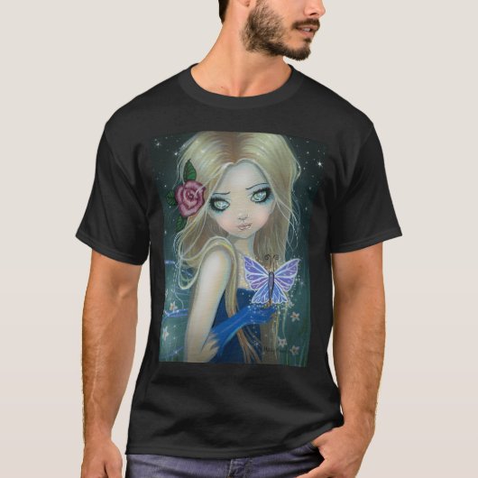 ルリタテハチョウの妖精ファンタジーTシャツ Tシャツ (正面)