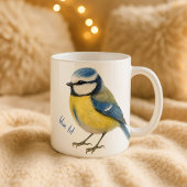 ルリチョウ マグカップ、水彩画の庭の鳥アート コーヒーマグカップ