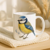 ルリチョウ マグカップ、水彩画の庭の鳥アート コーヒーマグカップ