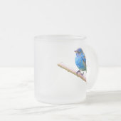 ルリノジコのイメージ(版2) フロストグラスマグカップ (正面右)