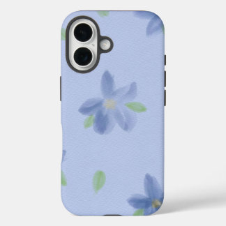 ルリハコベの花柄のスマホケース iPhone 16ケース