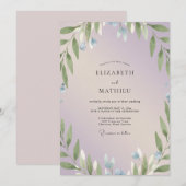 ルリ色の小枝ユーカリの結婚式 招待状 (正面/裏面)