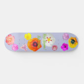 ルリ色の華やかな花ミックス スケートボード (横)