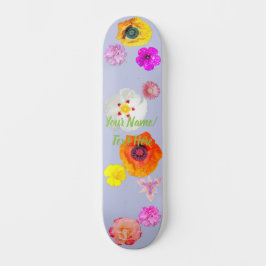 ルリ色の華やかな花ミックス スケートボード