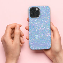 ルリ色ラメ モダングラムiPhoneケース iPhone 13 Pro Maxケース
