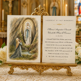 ルルドのカトリック結婚式祈祷カード マリアのヴィネット 名刺