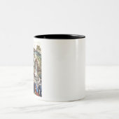 ルルドの女神の神殿での巡礼者 – 18 ツートーンマグカップ (中央)