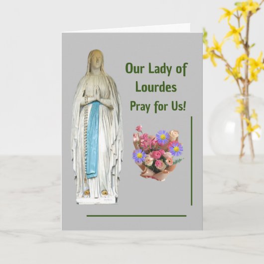 ルルドの我々の女性 カード (黄色い花)