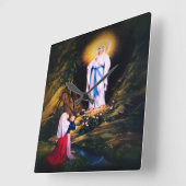 ルルドの我々の女性 スクエア壁時計 (傾斜)