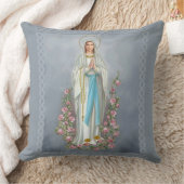 ルルドの数珠の聖母マリアのバラの私達の女性 クッション (ブランケット)