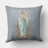 ルルドの数珠の聖母マリアのバラの私達の女性 クッション (裏面)